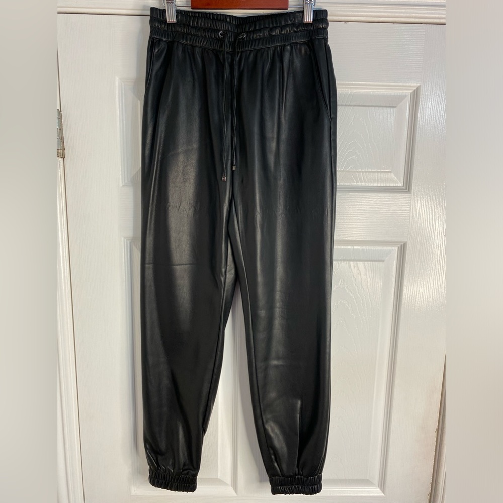 Marc New York Faux leather black joggers Size XS Great condition
